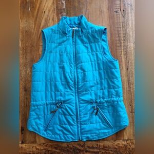 Coldwater Creek Womens Small 8 Blue Zip Up Collared Winter Fall Vest B1S